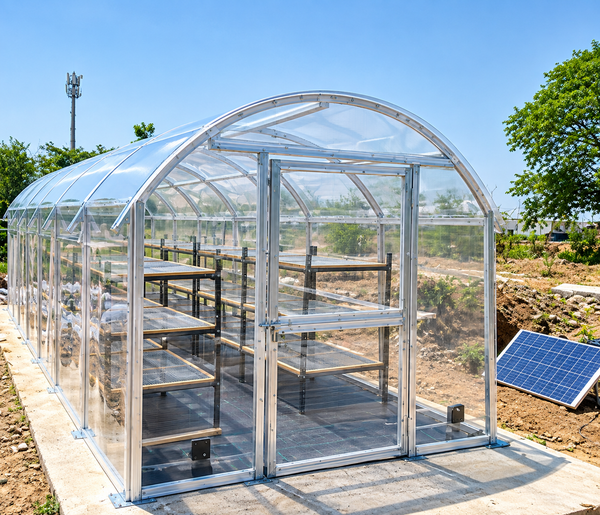 Inside a BABS Solar Dryer tunnel